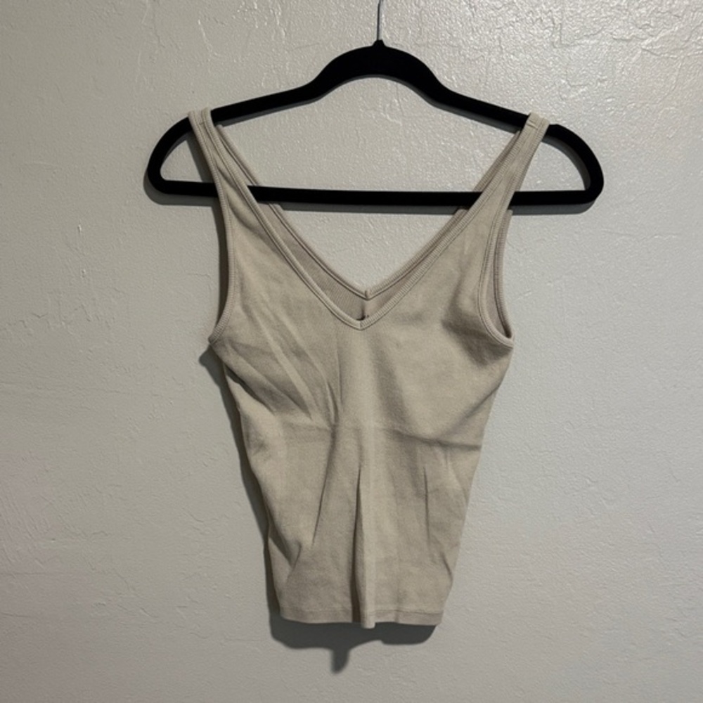 Abercrombie & Fitch Cream V-Neck Tank Top